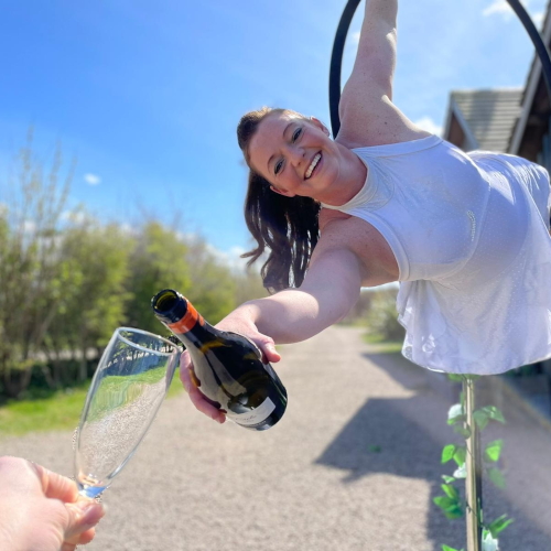 Lisa T champagne pouring on the Lollipop  | The 2 Lisas