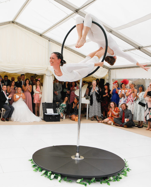 The 2 Lisas - Performing doubles lollipop for a wedding at Trerethern Farm