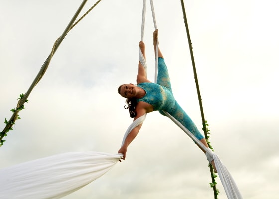 Ambient aerial performances for your event or wedding entertainment by The 2 Lisa's.